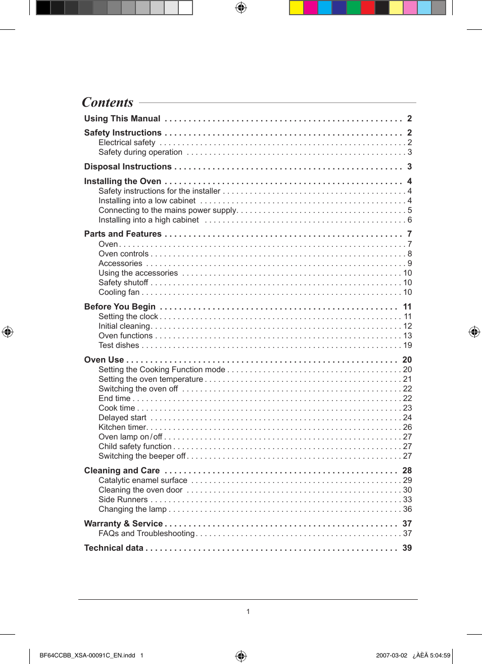 Samsung BF64CCBB User Manual | Page 3 / 42