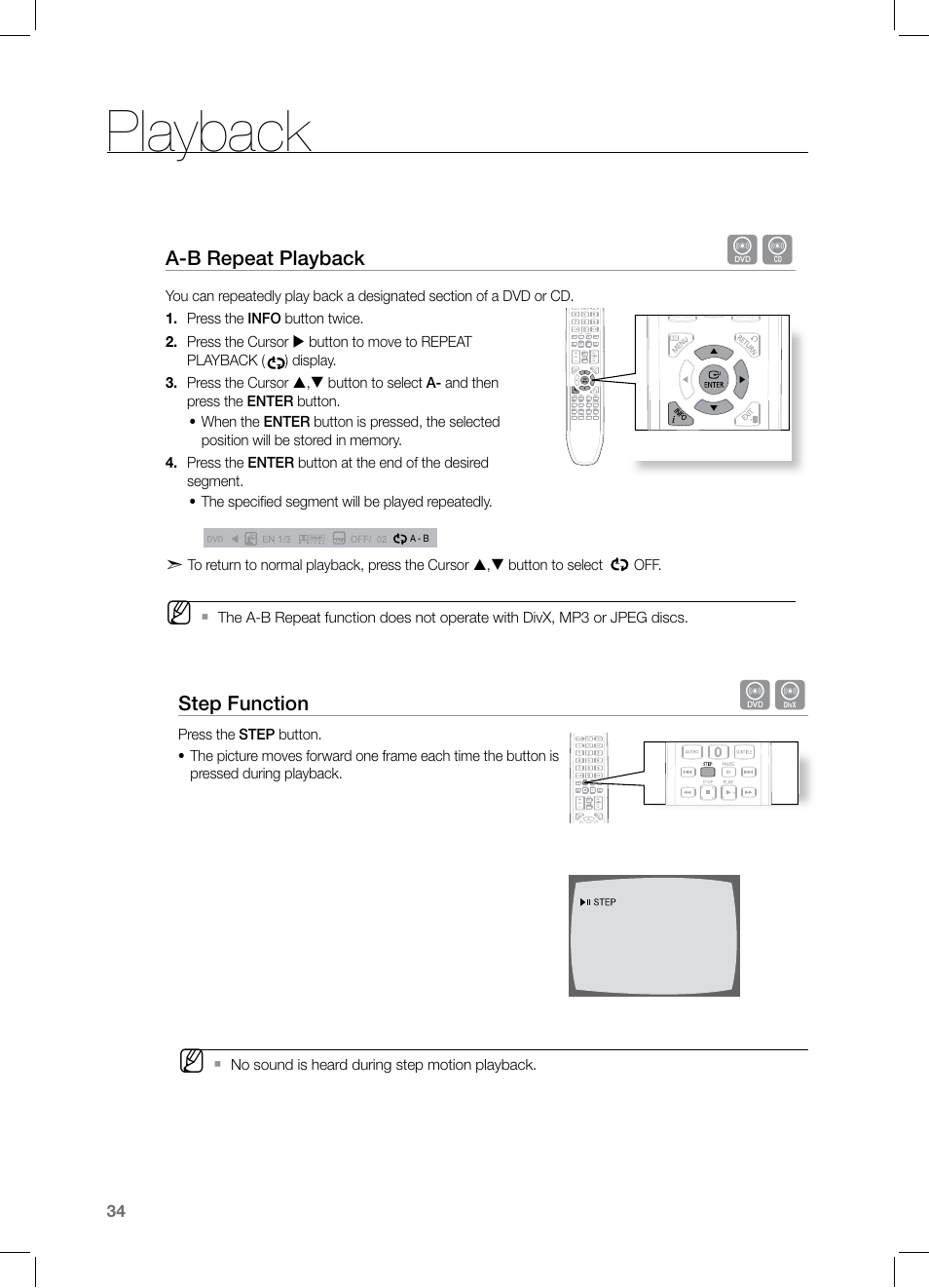 Playback | Samsung HT-Z221 User Manual | Page 34 / 64