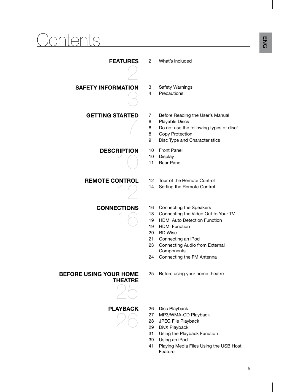 Samsung HT-Z221 User Manual | Page 5 / 64