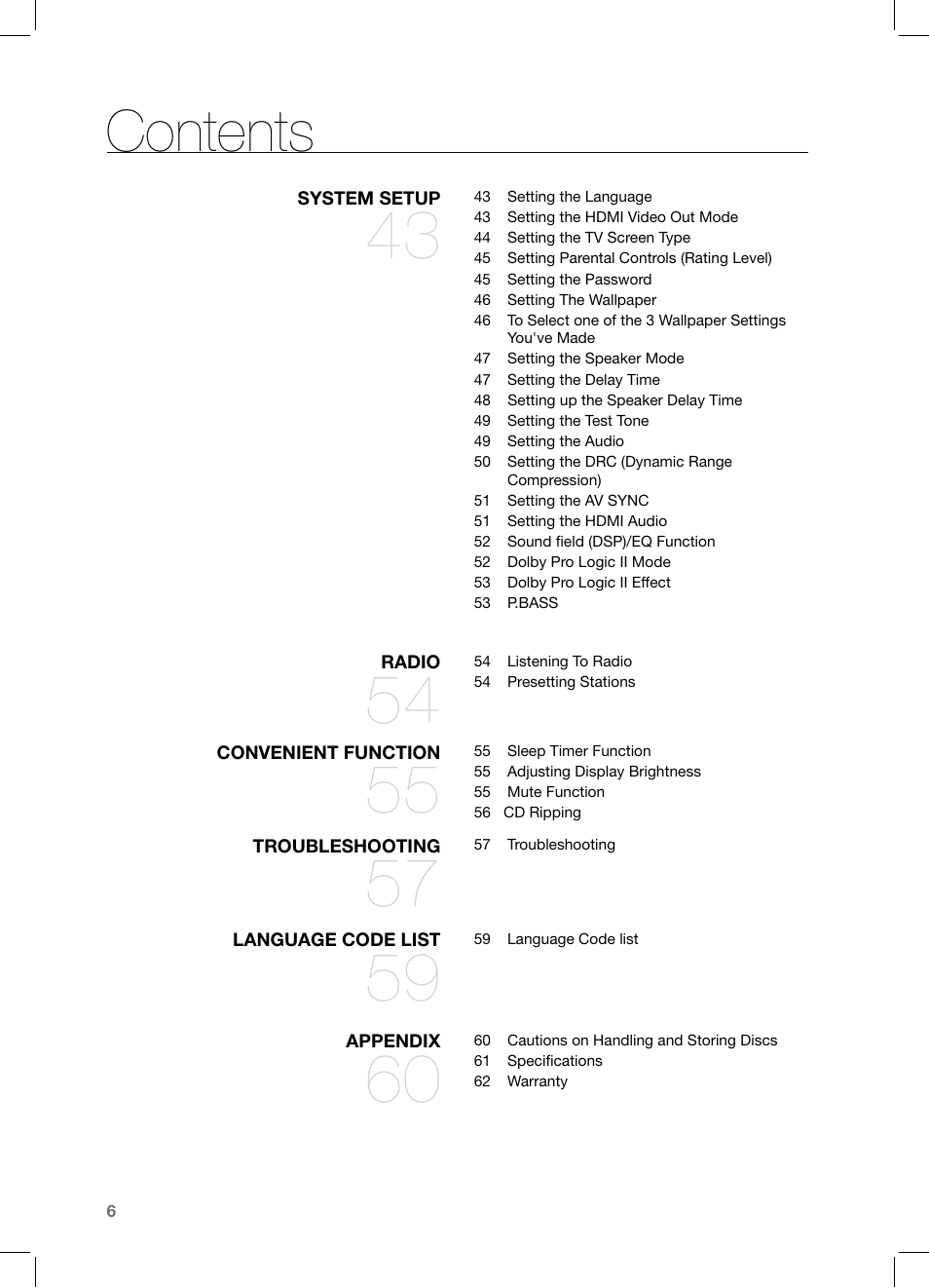 Samsung HT-Z221 User Manual | Page 6 / 64