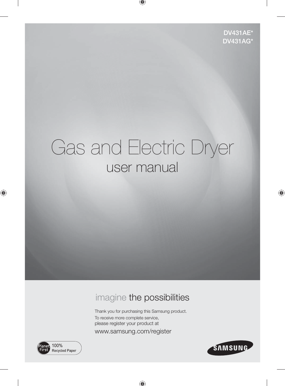 Samsung DV431AG User Manual | 120 pages