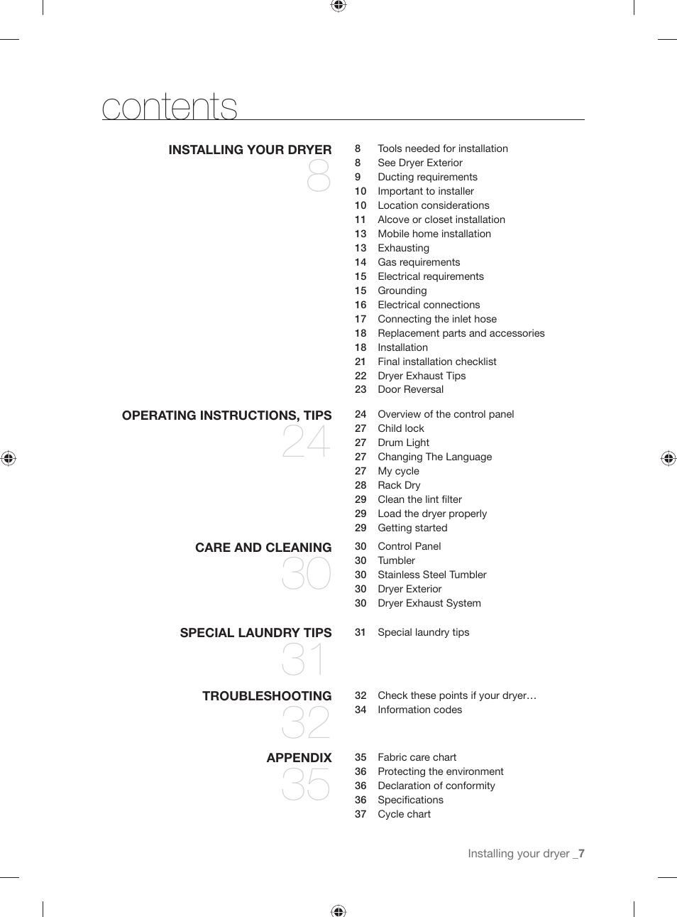 Samsung DV431AG User Manual | Page 7 / 120