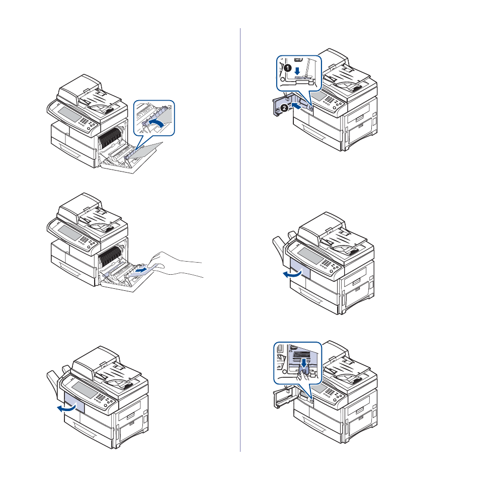 In the duplex unit area, In the stacker (finisher) | Samsung SCX-6545N User Manual | Page 108 / 190