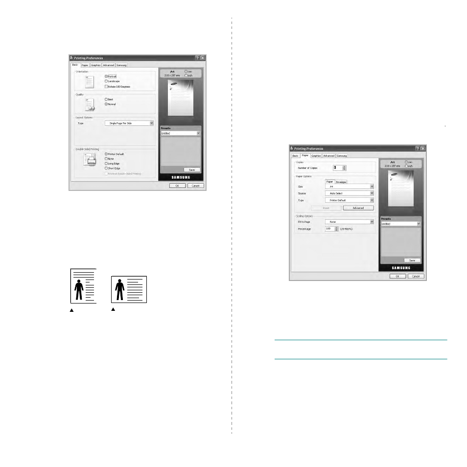 Basic tab, Paper tab | Samsung SCX-6545N User Manual | Page 155 / 190
