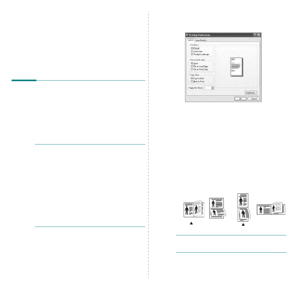 Using windows postscript driver, Printer settings, Layout tab | Samsung SCX-6545N User Manual | Page 164 / 190