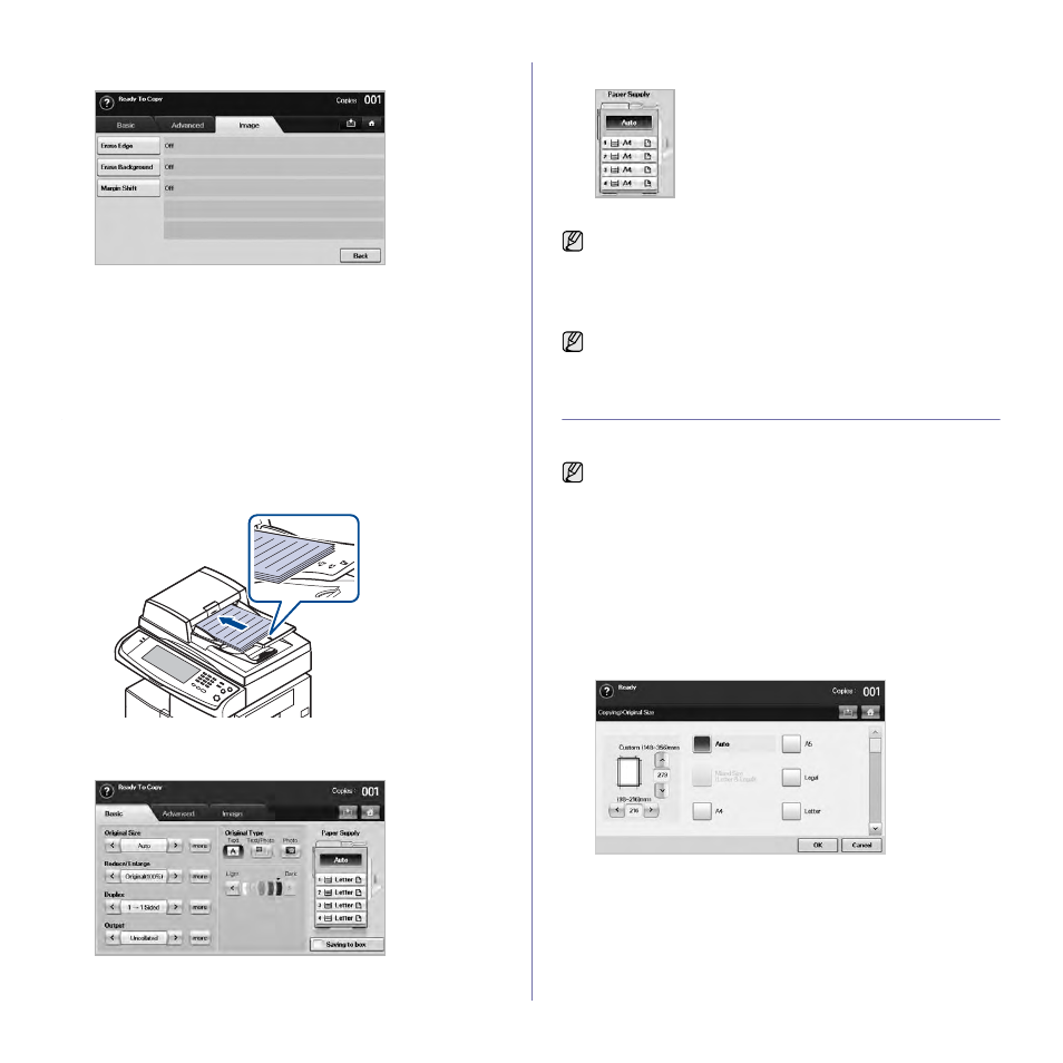 Image tab, Copying originals, Changing the settings for each copy | Changing the size of originals | Samsung SCX-6545N User Manual | Page 43 / 190
