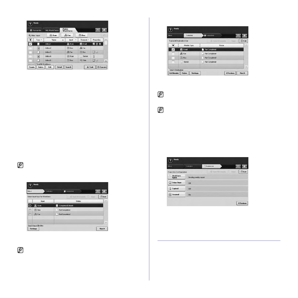 Workform creating screen, Various operations with workform | Samsung SCX-6545N User Manual | Page 82 / 190