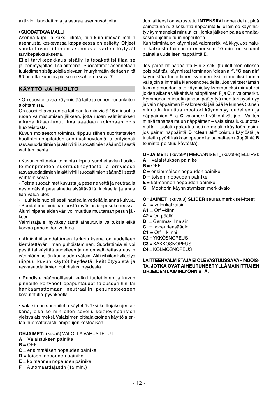 Ardo CN60inox User Manual | Page 12 / 28
