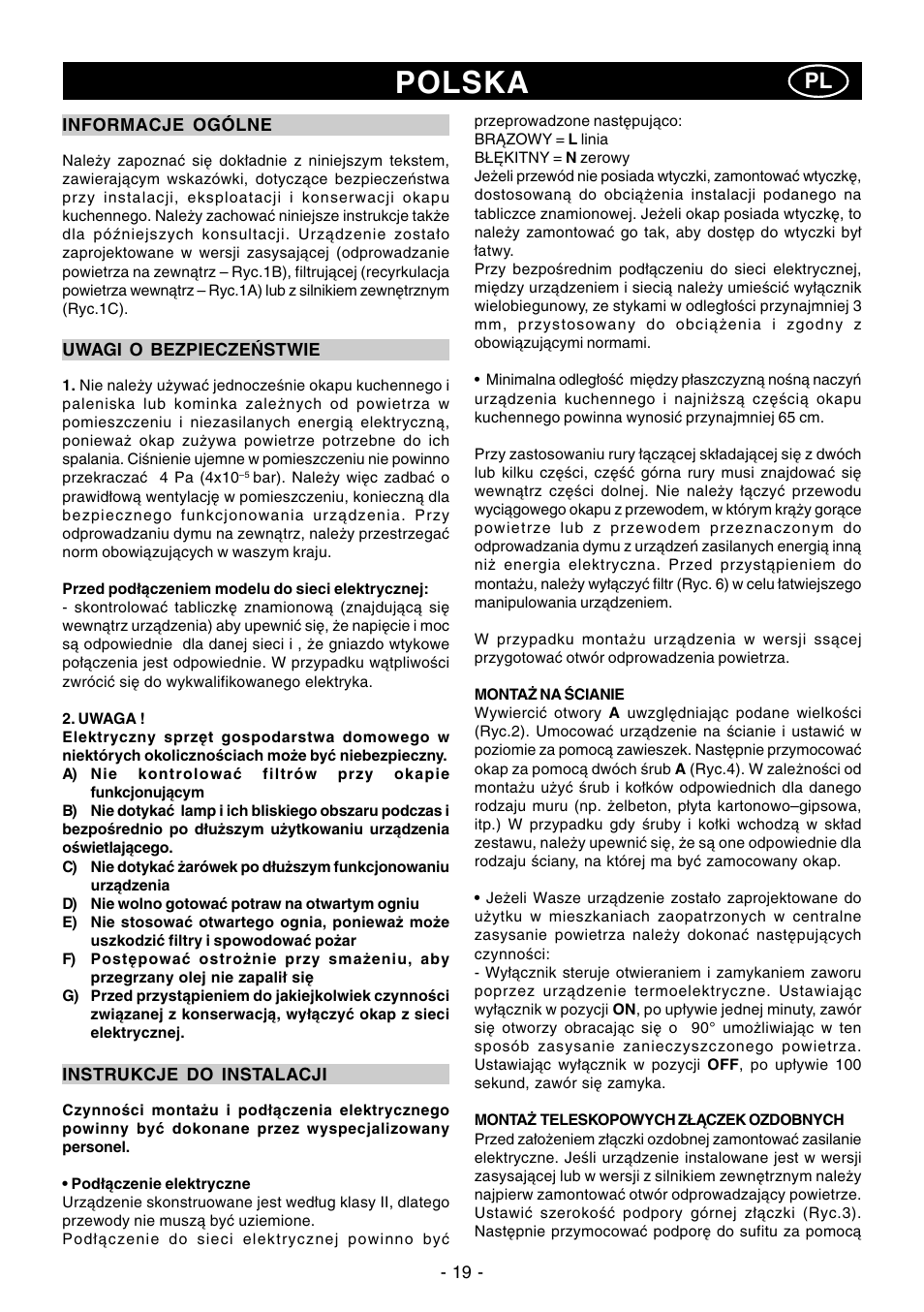 Polska | Ardo CN60inox User Manual | Page 19 / 28