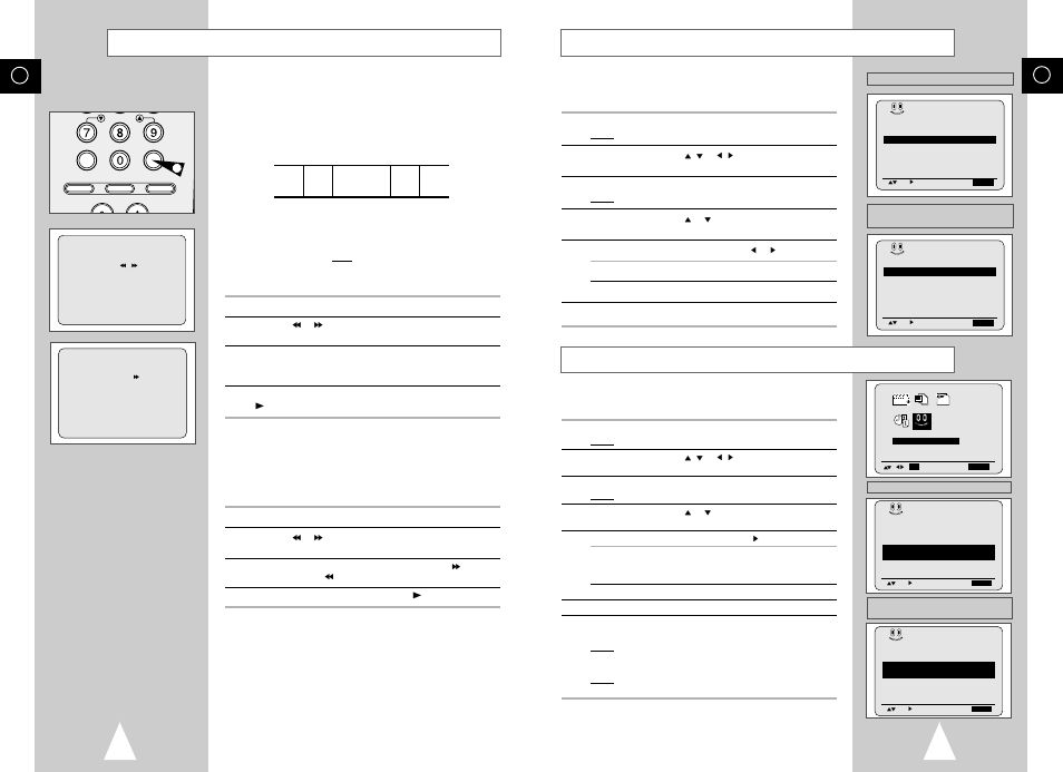 Interval repeat play auto repeat play, Searching for a specific sequence | Samsung SV-262B User Manual | Page 19 / 25