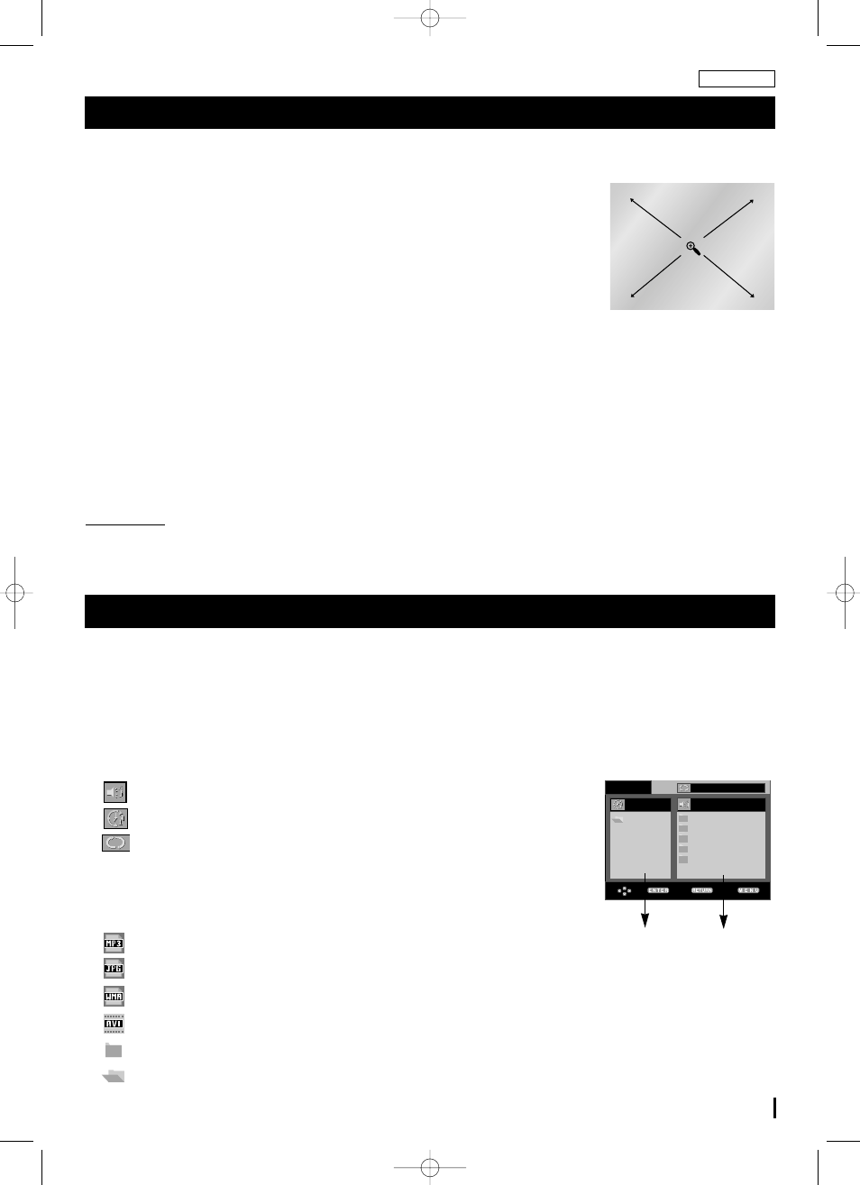 Utilisation des fonctions zoom, Menu clips pour mp3/wma/jpeg/mpeg4, Iutilisation de la fonction zoom (dvd/vcd) | Iutilisation de la fonction son 3d (dvd) | Samsung DVD-L70A User Manual | Page 19 / 101