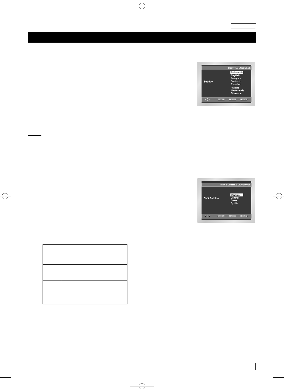 Setting up the language features | Samsung DVD-L70A User Manual | Page 93 / 101