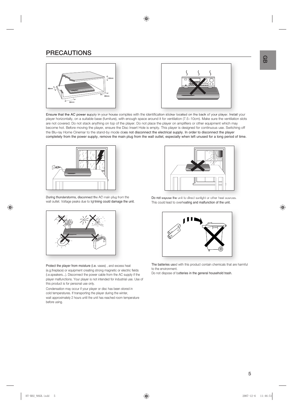 Precautions | Samsung AH68-02019K User Manual | Page 6 / 71