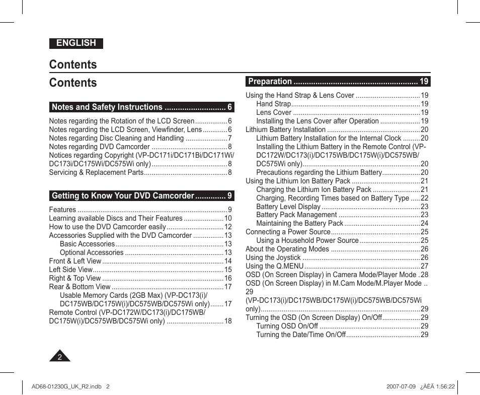 Contents contents | Samsung DC575WI User Manual | Page 2 / 132