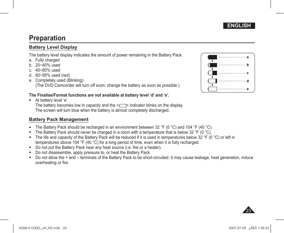 Preparation | Samsung DC575WI User Manual | Page 23 / 132