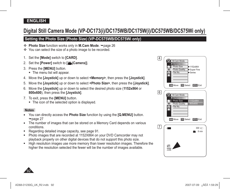 English | Samsung DC575WI User Manual | Page 92 / 132