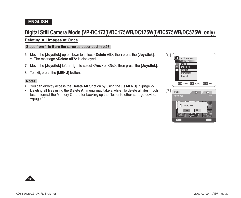 English | Samsung DC575WI User Manual | Page 98 / 132