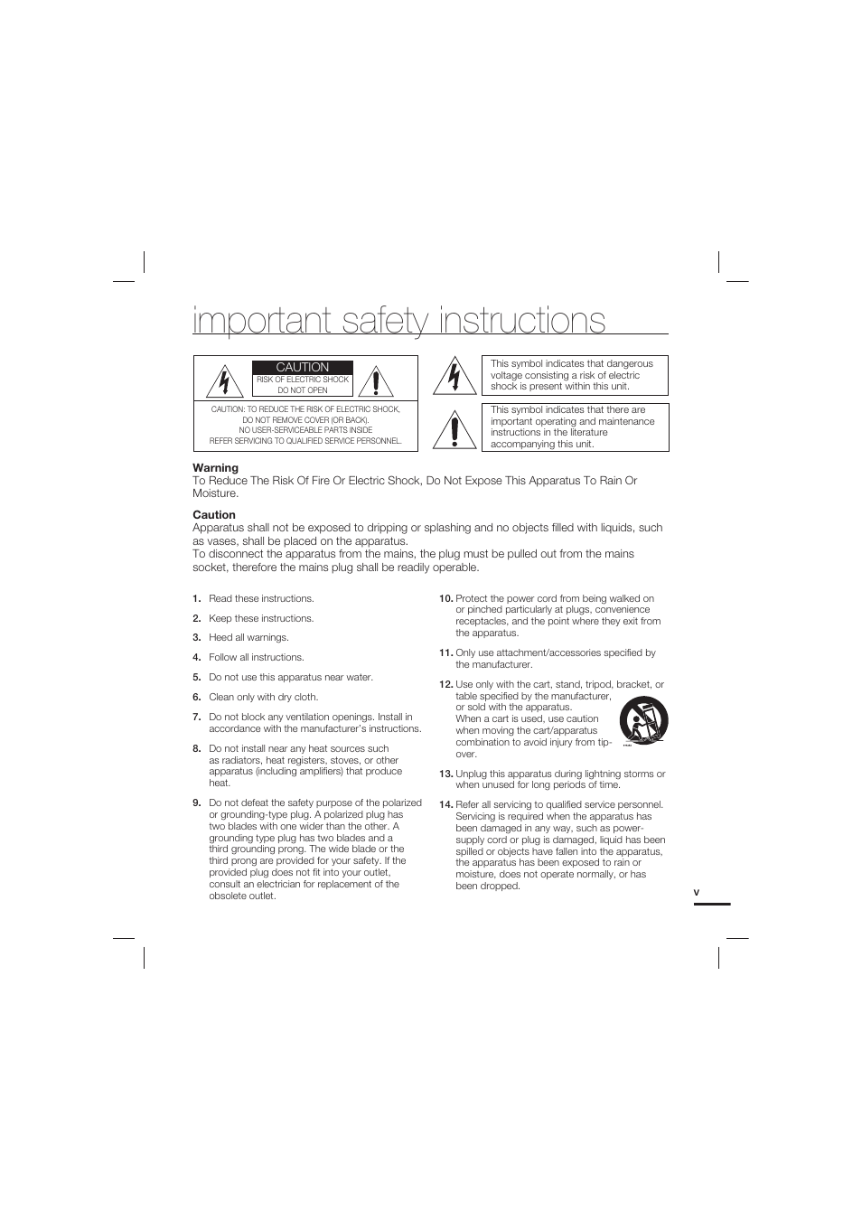 Important safety instructions | Samsung HMX-U15LN User Manual | Page 5 / 93