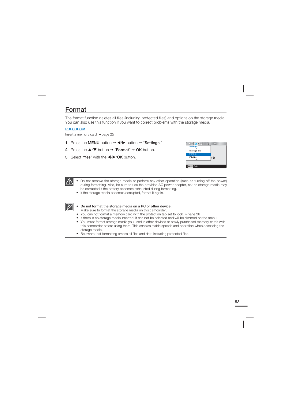 Format | Samsung HMX-U15LN User Manual | Page 63 / 93
