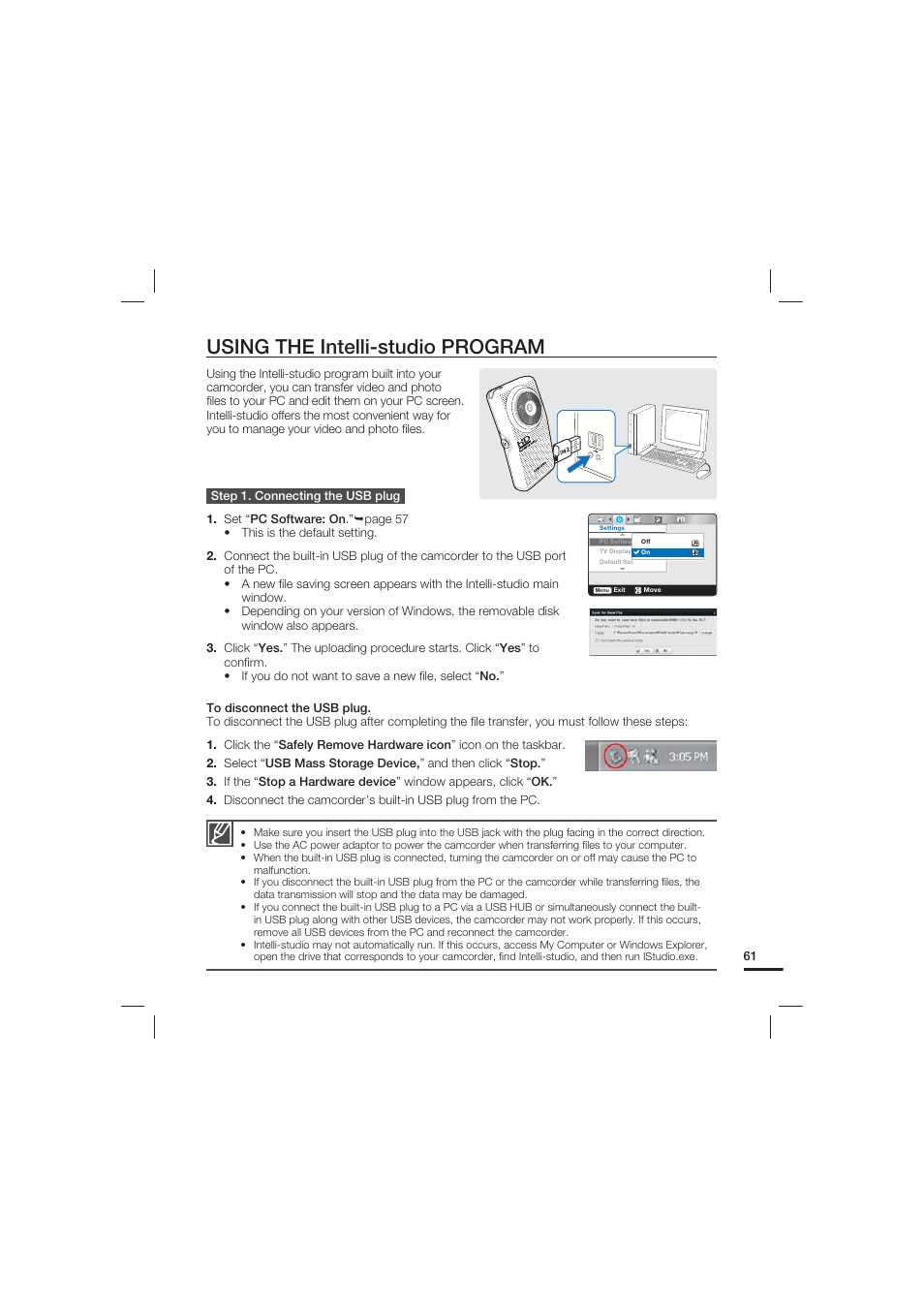 Using the intelli-studio program | Samsung HMX-U15LN User Manual | Page 71 / 93