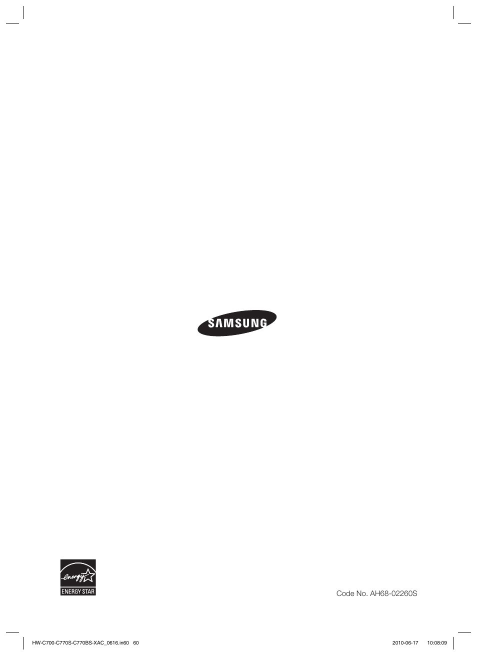 Samsung C770BS-XAC User Manual | Page 60 / 60