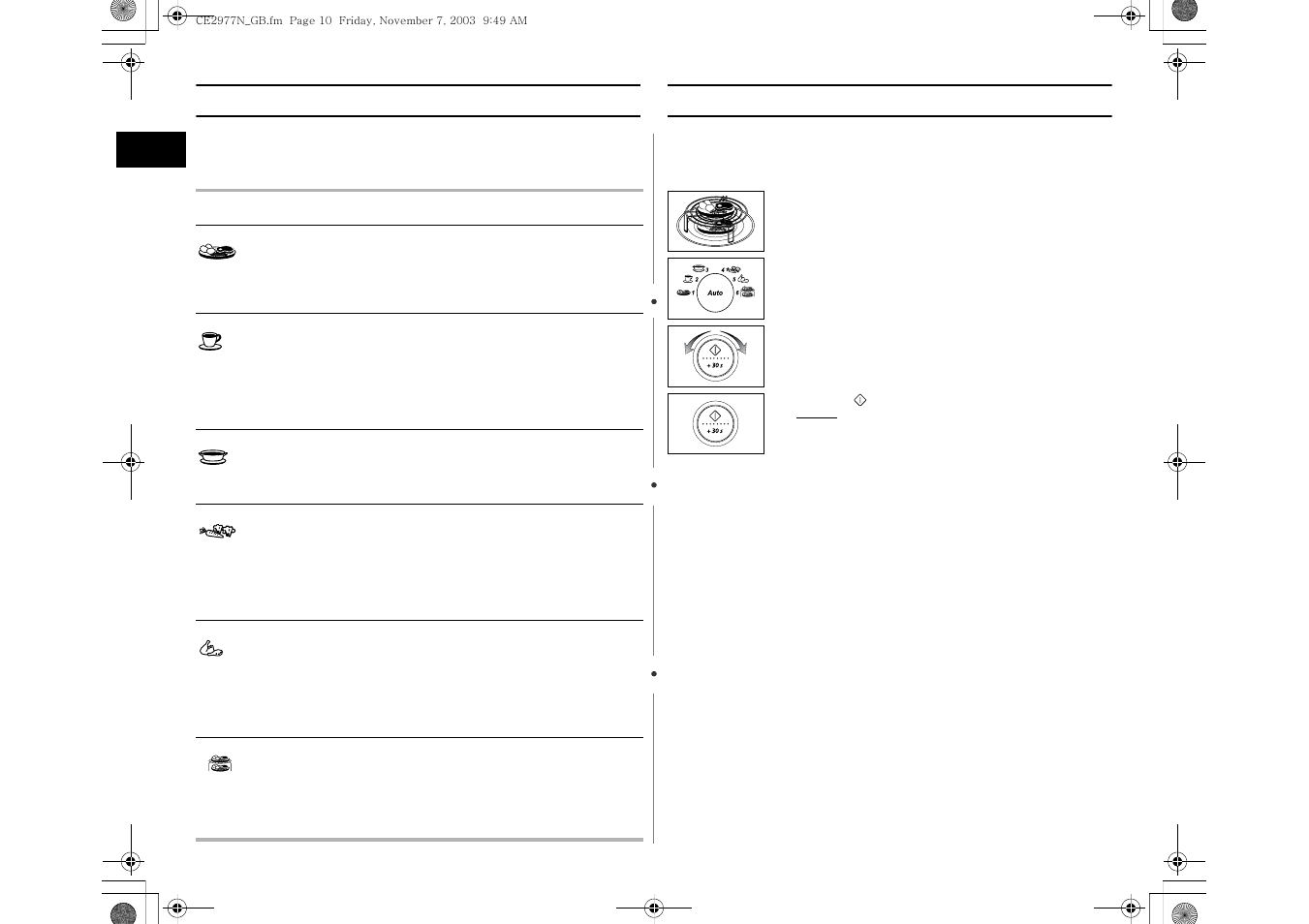 Auto reheat / cook settings, Using the dual cook feature | Samsung CE2977NT User Manual | Page 10 / 24