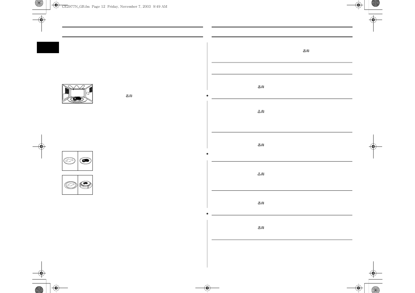 Using the crusty plate (ce2977nt), Crusty plate setting (ce2977nt) | Samsung CE2977NT User Manual | Page 12 / 24