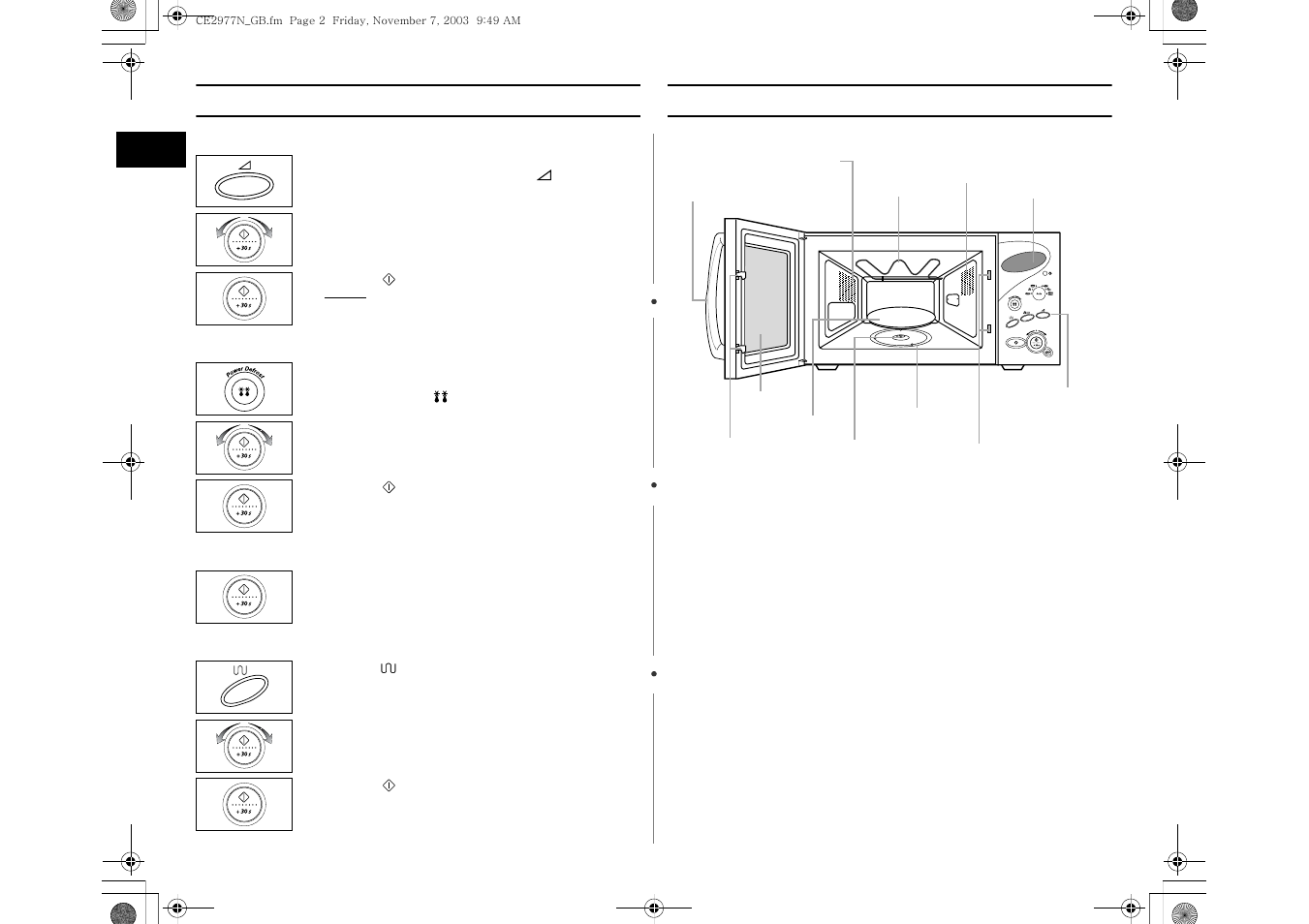Quick look-up guide, Oven | Samsung CE2977NT User Manual | Page 2 / 24