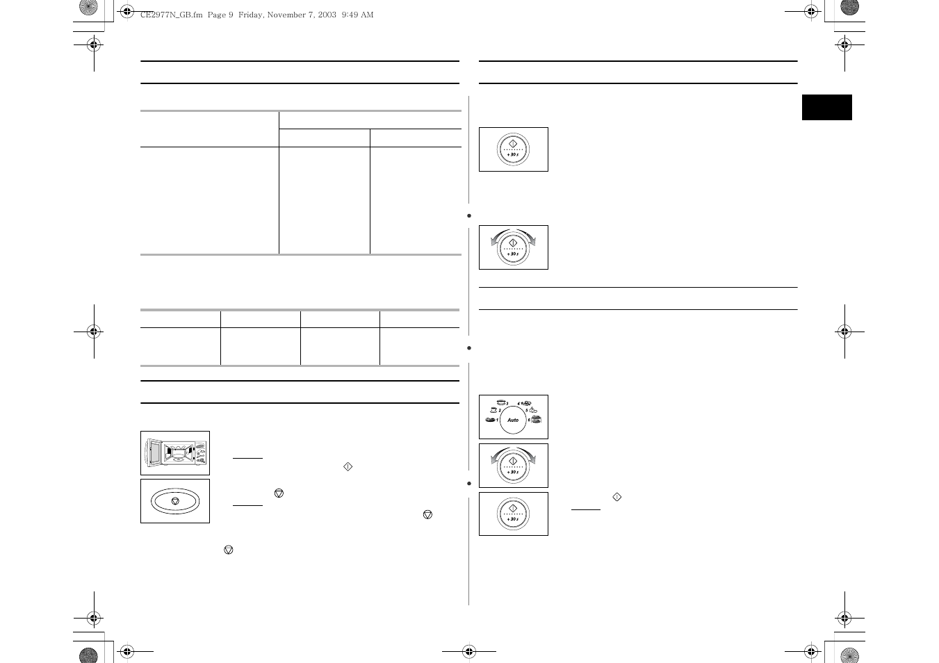 Power levels, Stopping the cooking, Adjusting the cooking time | Using the auto reheat/cook feature | Samsung CE2977NT User Manual | Page 9 / 24