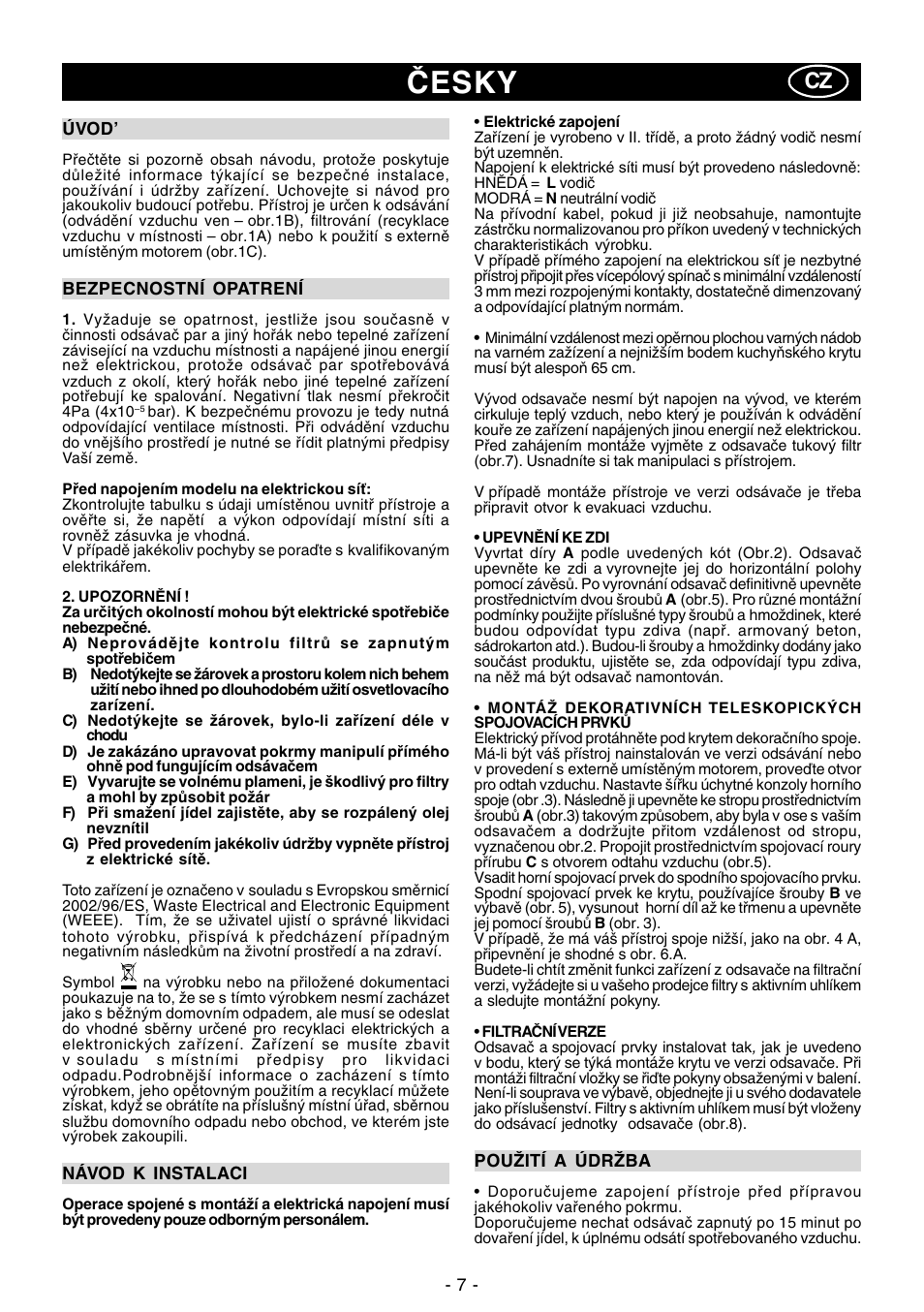 Polsc, Česky | Ardo MG60-90 User Manual | Page 7 / 28