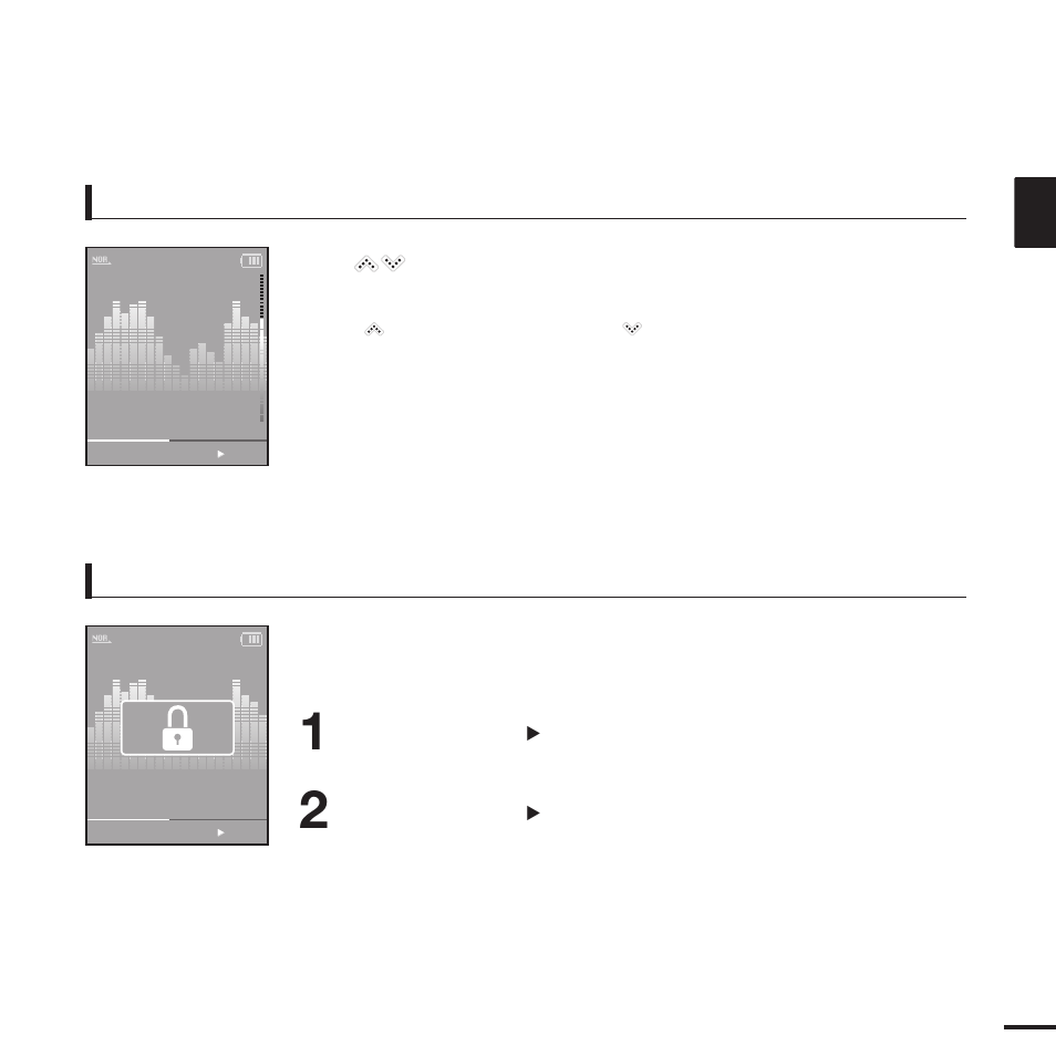 Volume control lock function, Slide the [ hold, Switch in the direction of the arrow | Samsung YP-K3J User Manual | Page 15 / 59