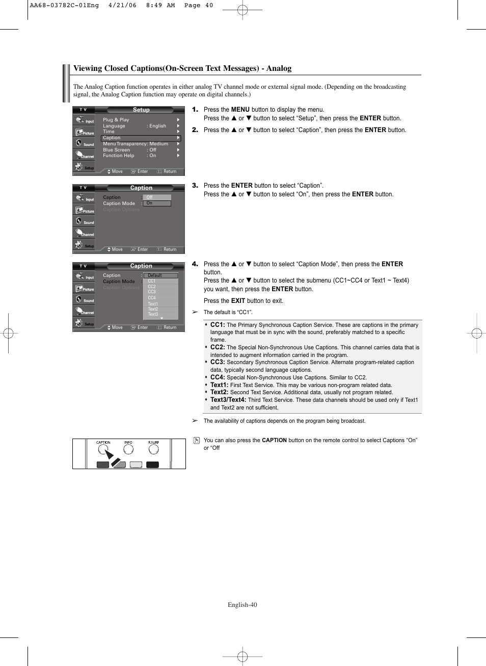 Samsung CL-29Z40DS User Manual | Page 40 / 44
