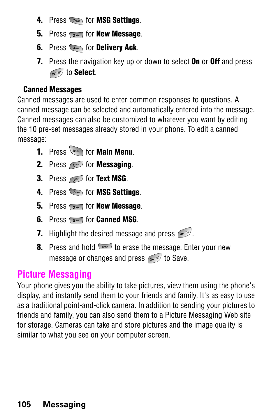 Picture messaging | Samsung SCH-a600 User Manual | Page 113 / 142