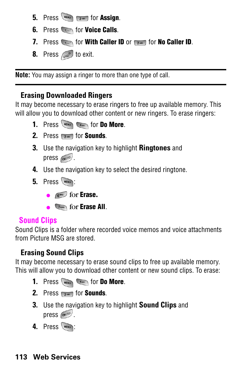 Sound clips | Samsung SCH-a600 User Manual | Page 121 / 142