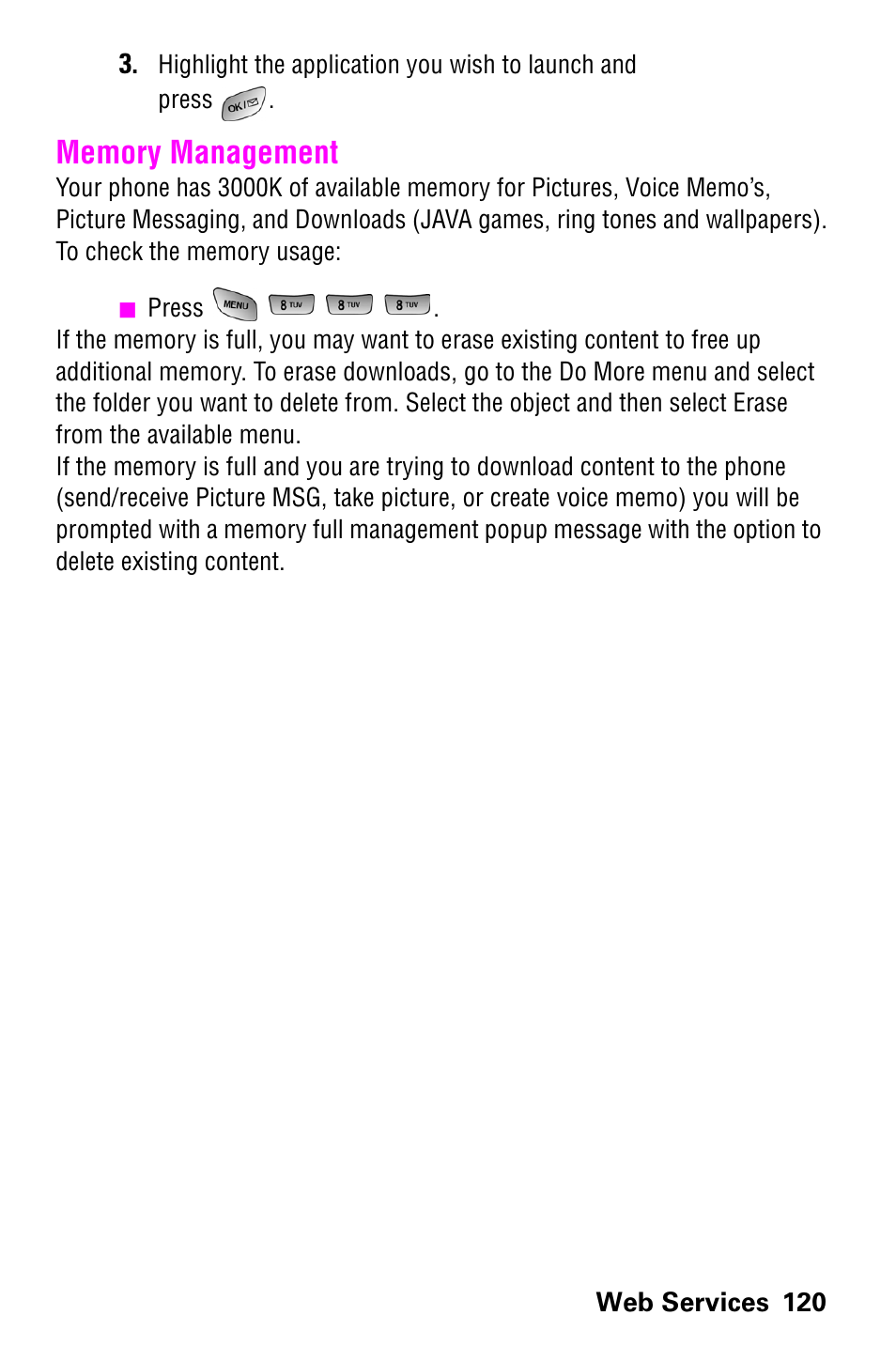 Memory management | Samsung SCH-a600 User Manual | Page 128 / 142