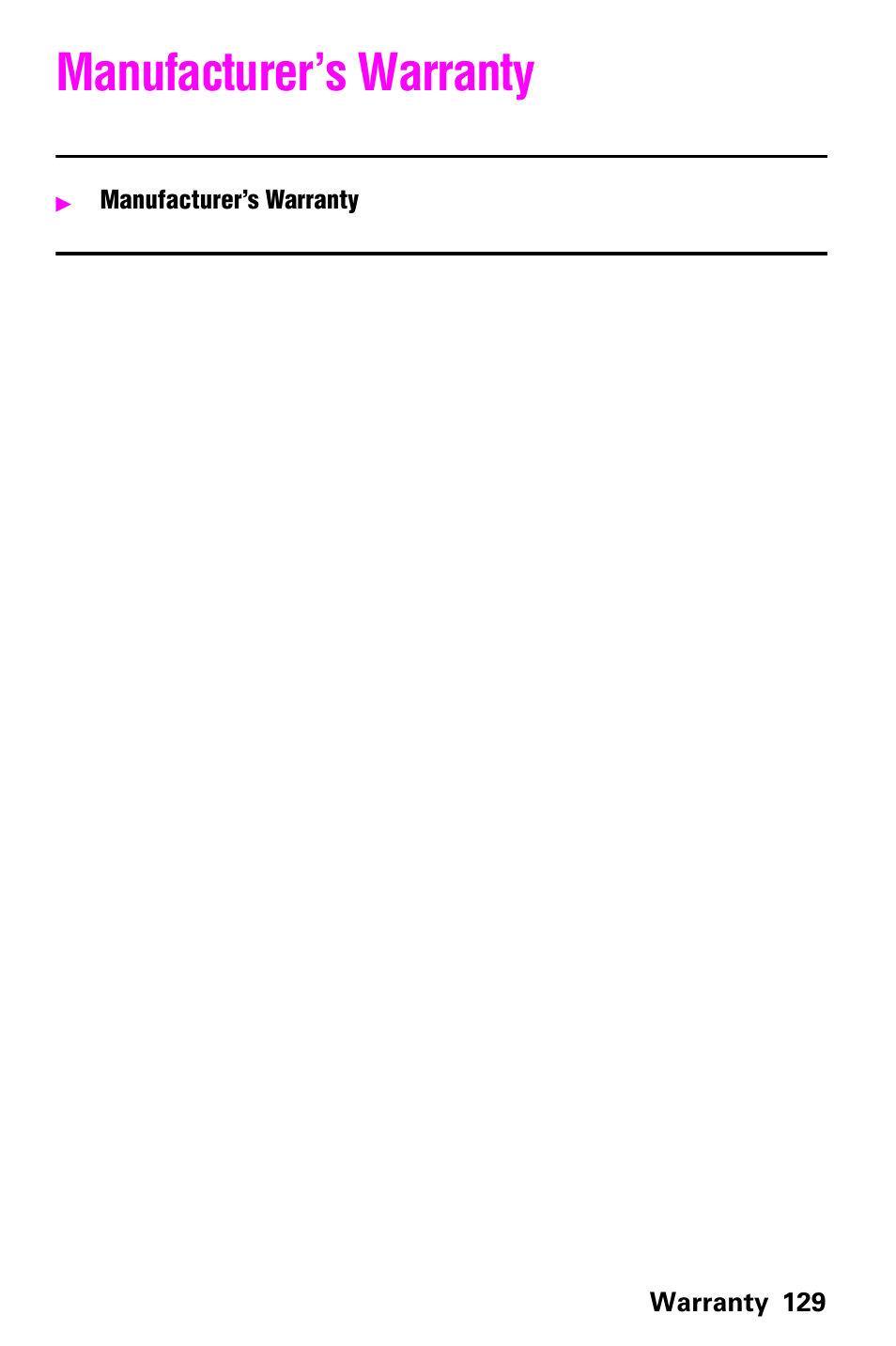 Manufacturer’s warranty | Samsung SCH-a600 User Manual | Page 137 / 142