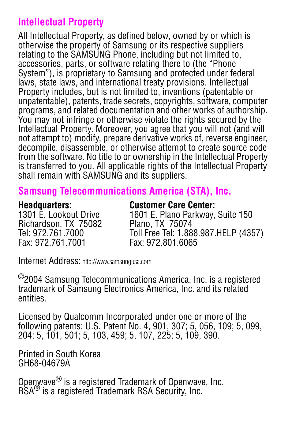 Samsung SCH-a600 User Manual | Page 2 / 142