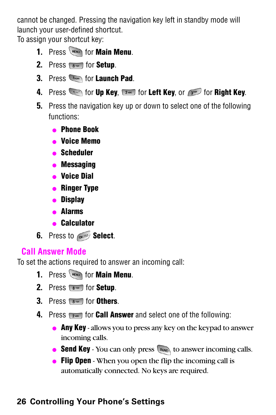 Call answer mode | Samsung SCH-a600 User Manual | Page 34 / 142