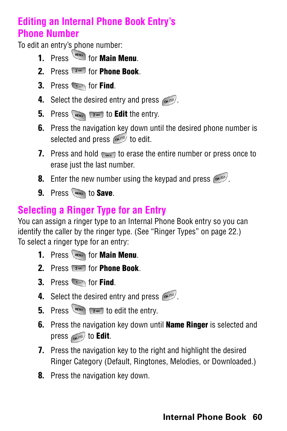 Selecting a ringer type for an entry | Samsung SCH-a600 User Manual | Page 68 / 142