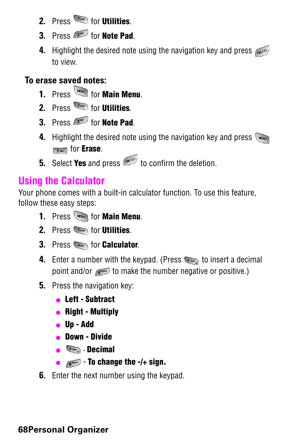 Using the calculator | Samsung SCH-a600 User Manual | Page 76 / 142