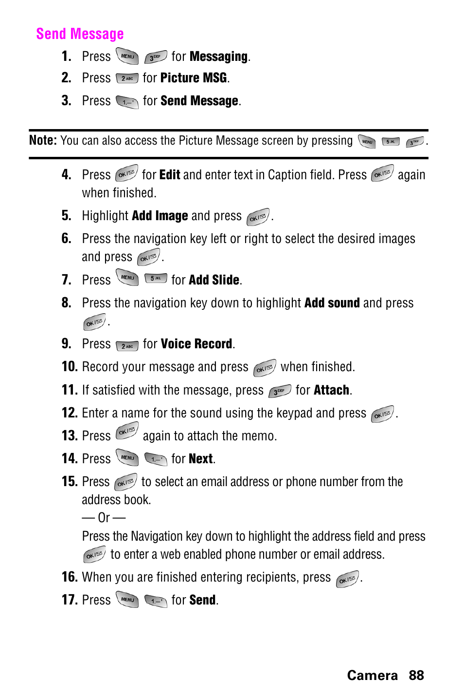Send message | Samsung SCH-a600 User Manual | Page 96 / 142