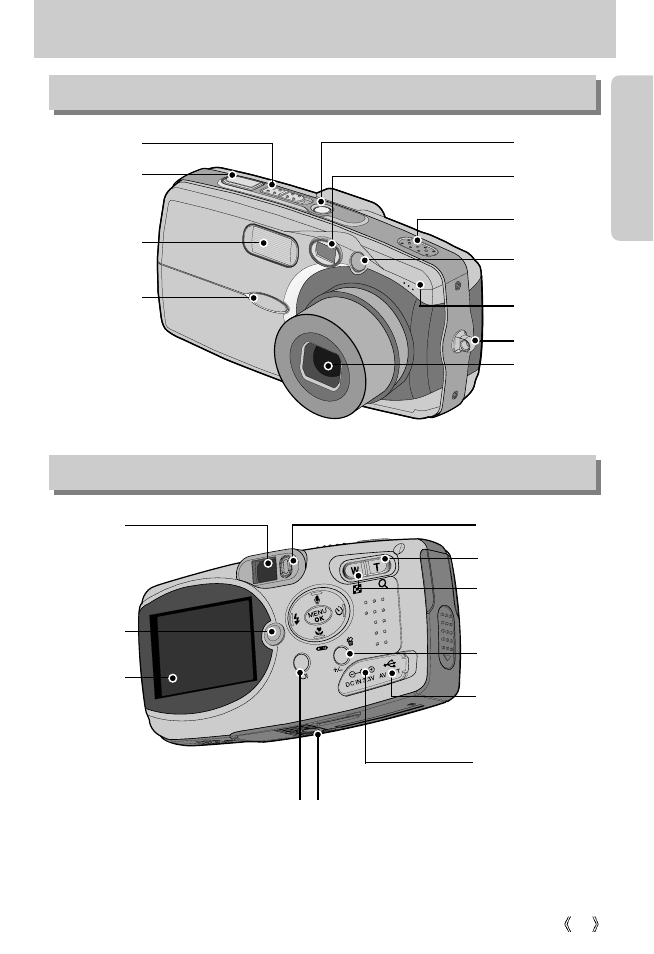 Identification of features, Front & top back & bottom | Samsung Digimax U-CA User Manual | Page 11 / 128