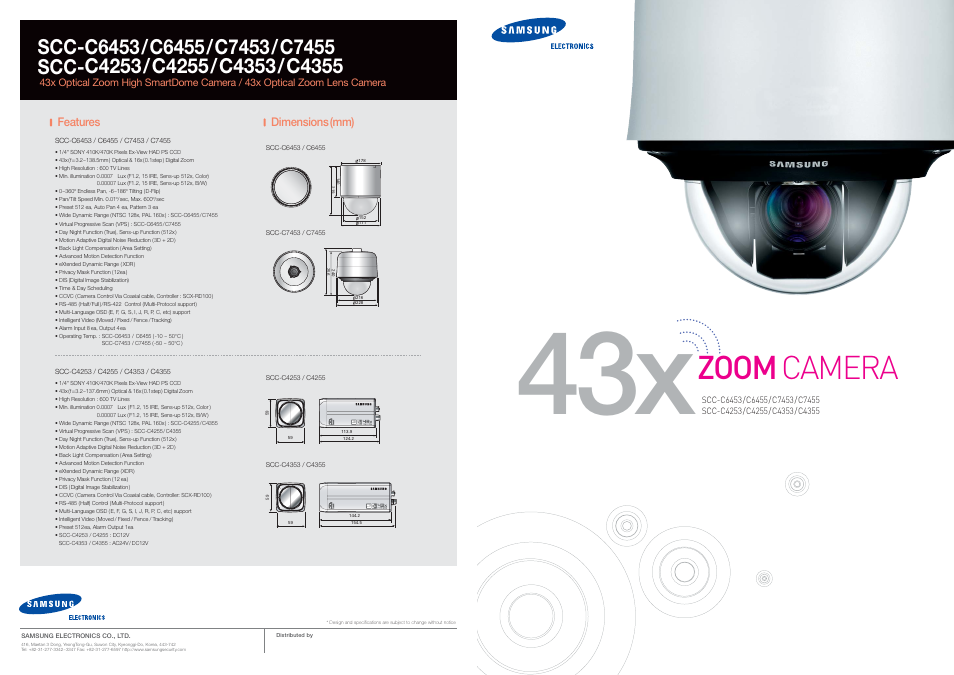 Samsung SCC-C4253 User Manual | 6 pages