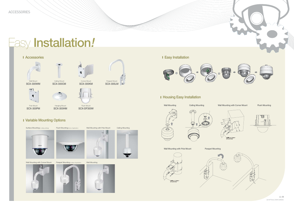 Easy installation, Accessories | Samsung SCC-C4253 User Manual | Page 5 / 6