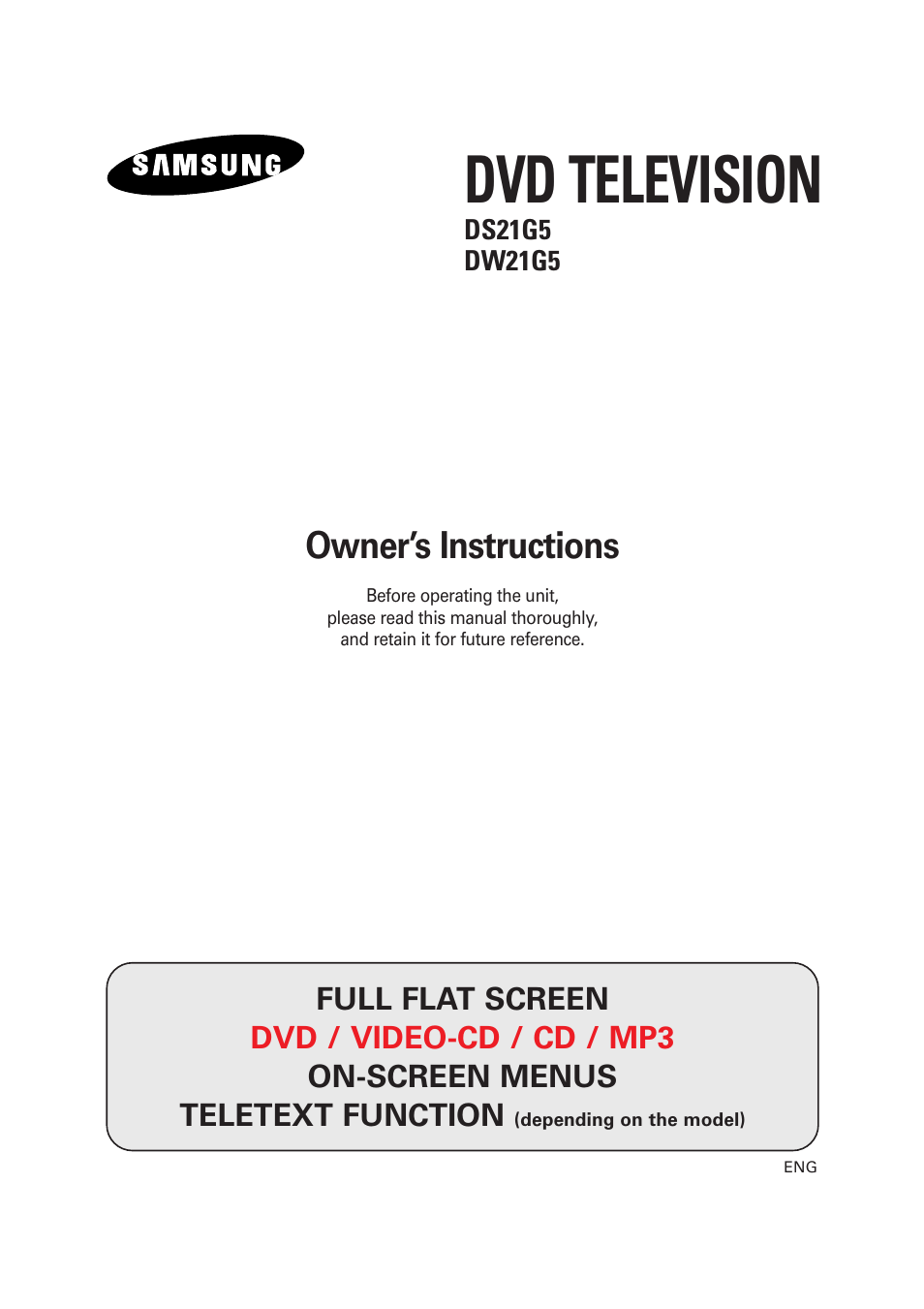 Samsung DS-21G5 User Manual | 48 pages