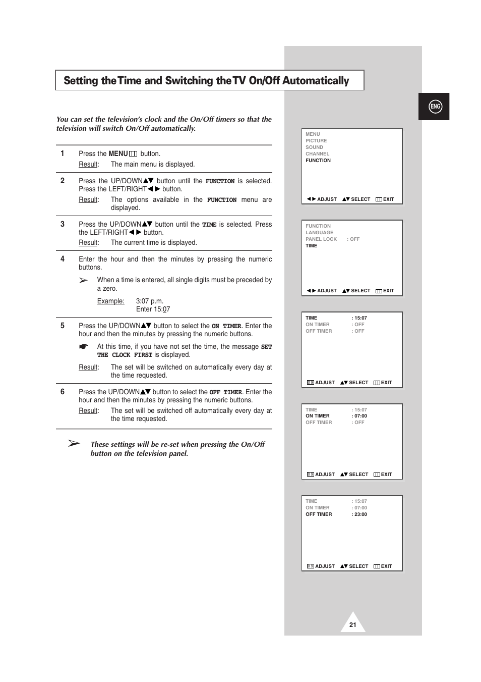 Samsung DS-21G5 User Manual | Page 21 / 48