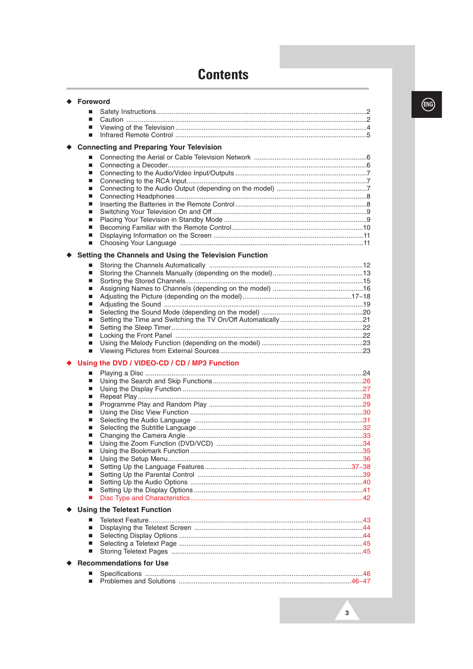 Samsung DS-21G5 User Manual | Page 3 / 48