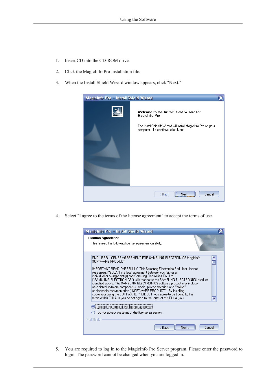 Installation magicinfo pro, Installation | Samsung 400MPN User Manual | Page 47 / 130