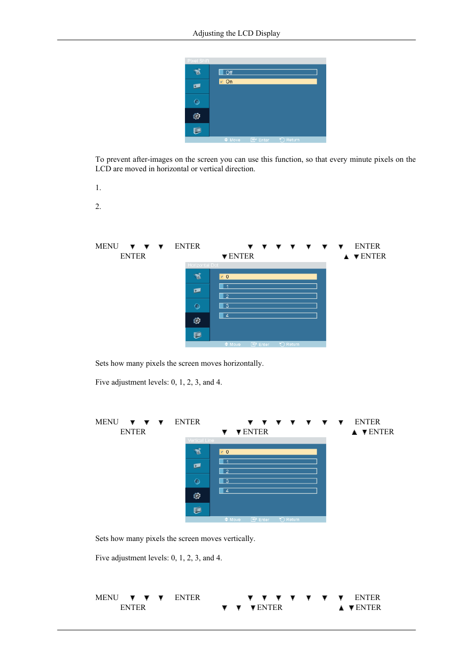 Horizontal dot, Vertical line, Time | Samsung 400MPN User Manual | Page 91 / 130