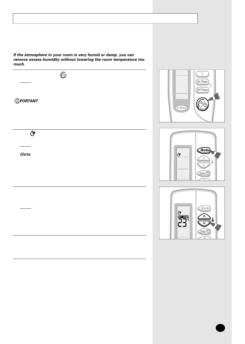 Removing excess humidity | Samsung AMF09C2E User Manual | Page 13 / 24